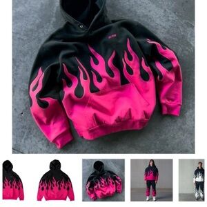 Kill Crew Black and Pink Flame Hoodie